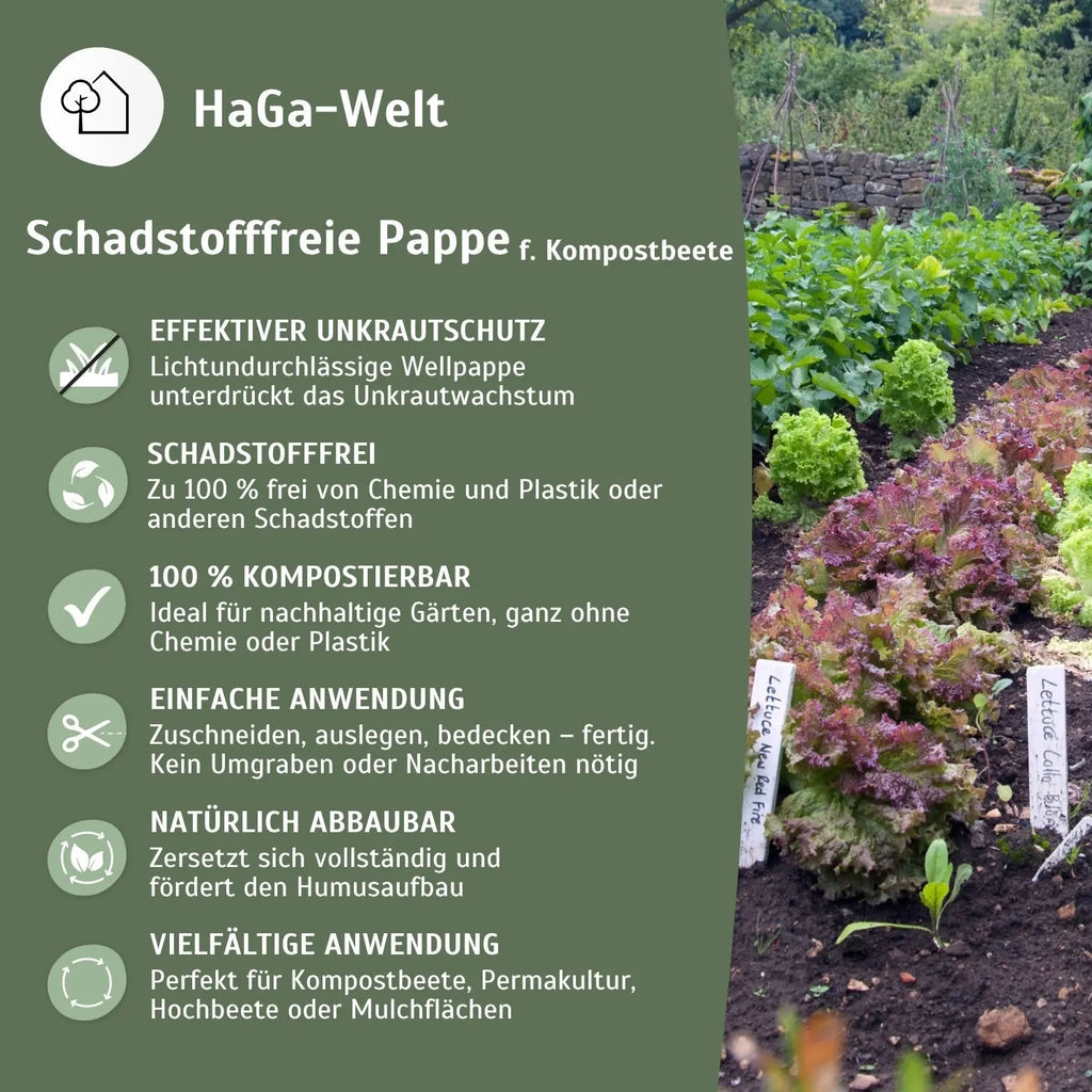 Schadstofffreie Pappe für Kompostbeete – 100 % kompostierbar, kein Unkraut mehr entfernen