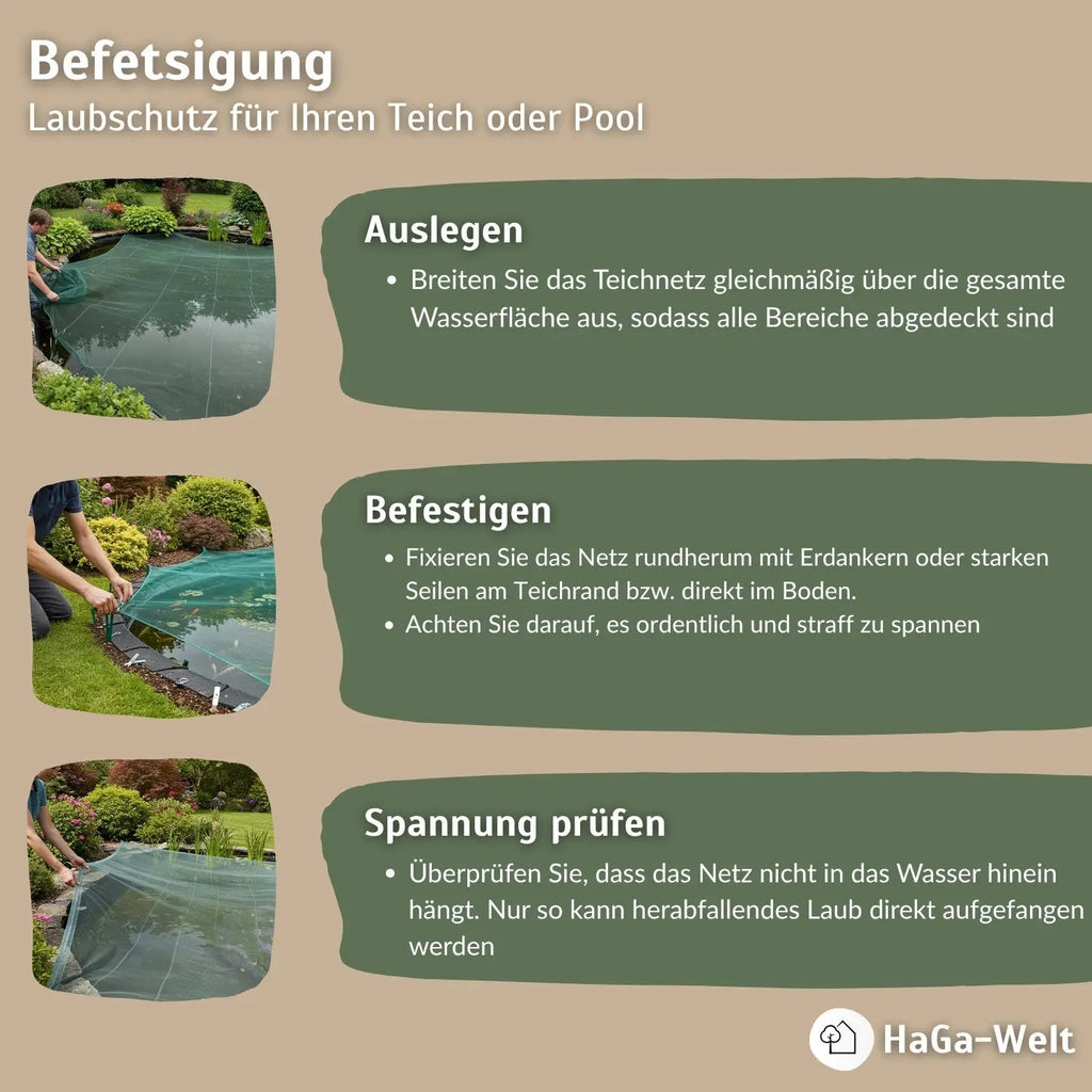 Premium Teichnetz – extra feinmaschig, perfekt als Pool Abdecknetz und Laubnetz für Teiche