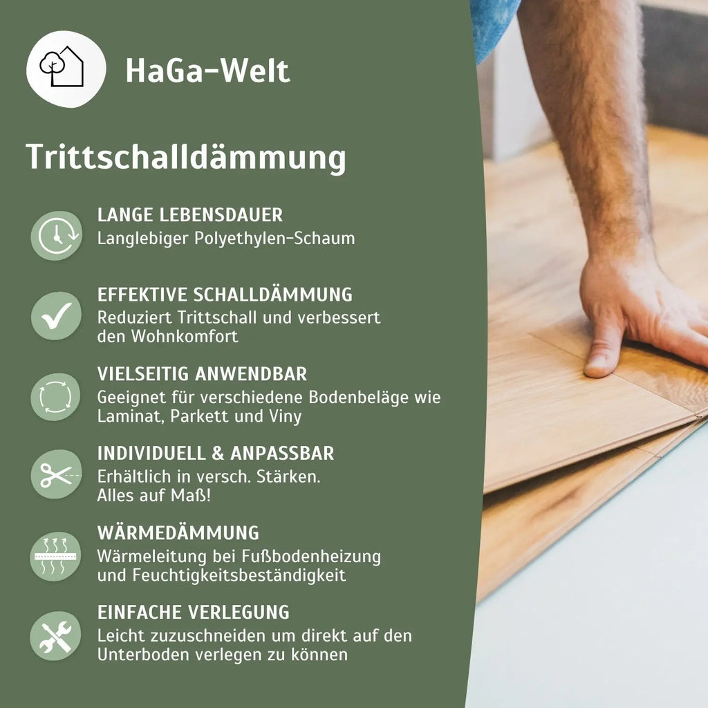 Trittschalldämmung aus PE-Schaum – ideale Dämmung für Fußböden