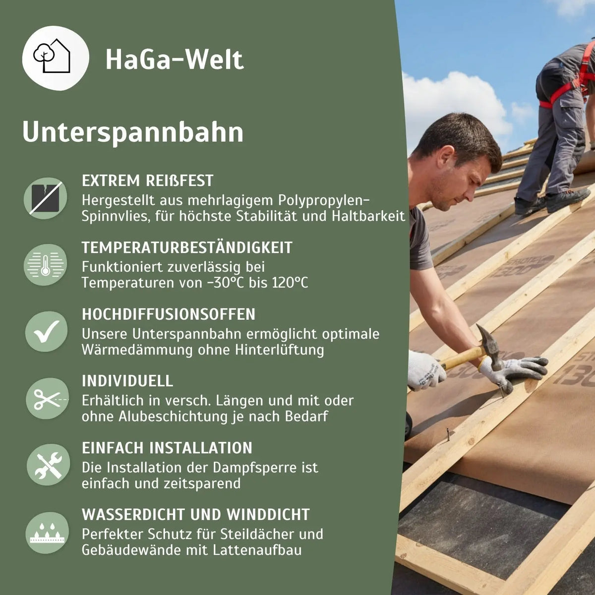 Unterspannbahn – 3 und 4 lagig