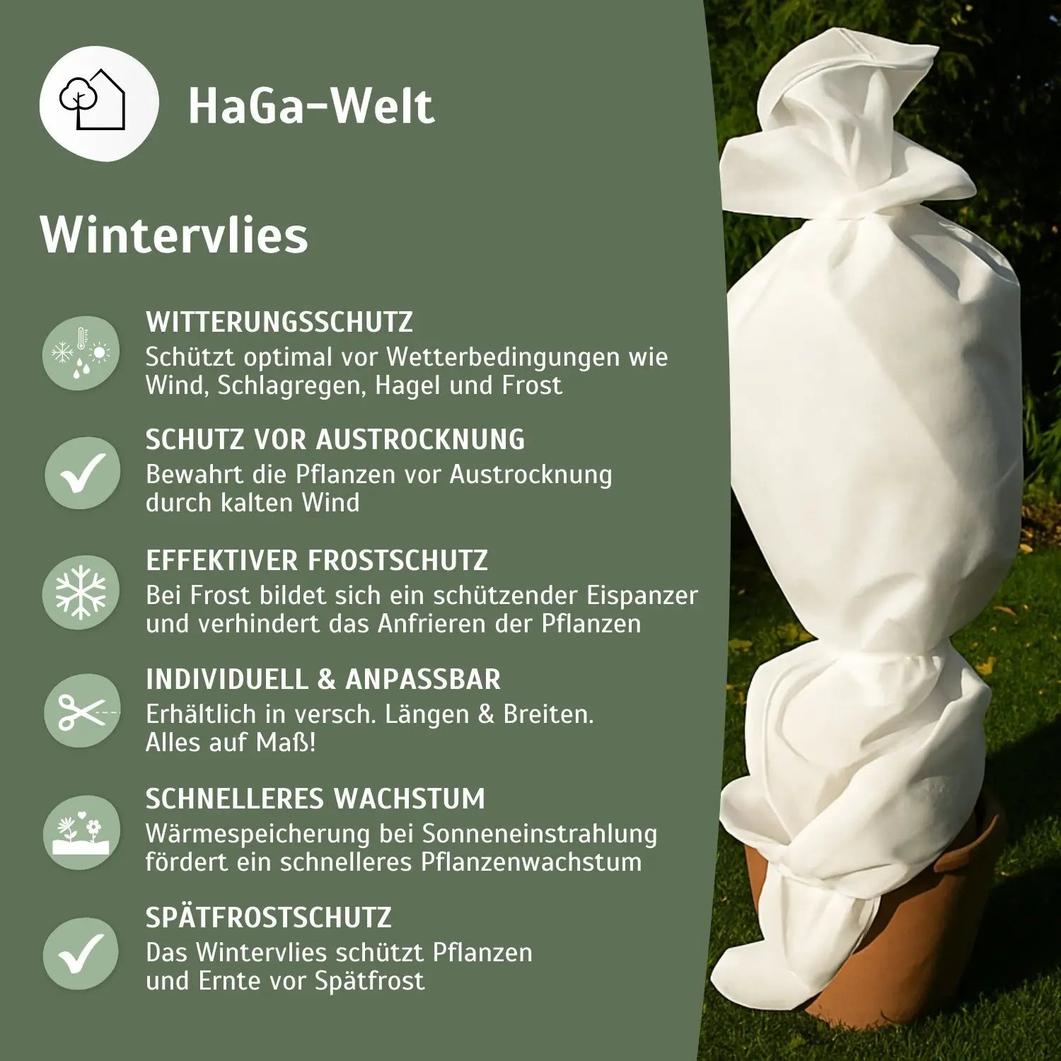Wintervlies 60 g/m² Schutzvlies Kälte-Frostschutzvlies