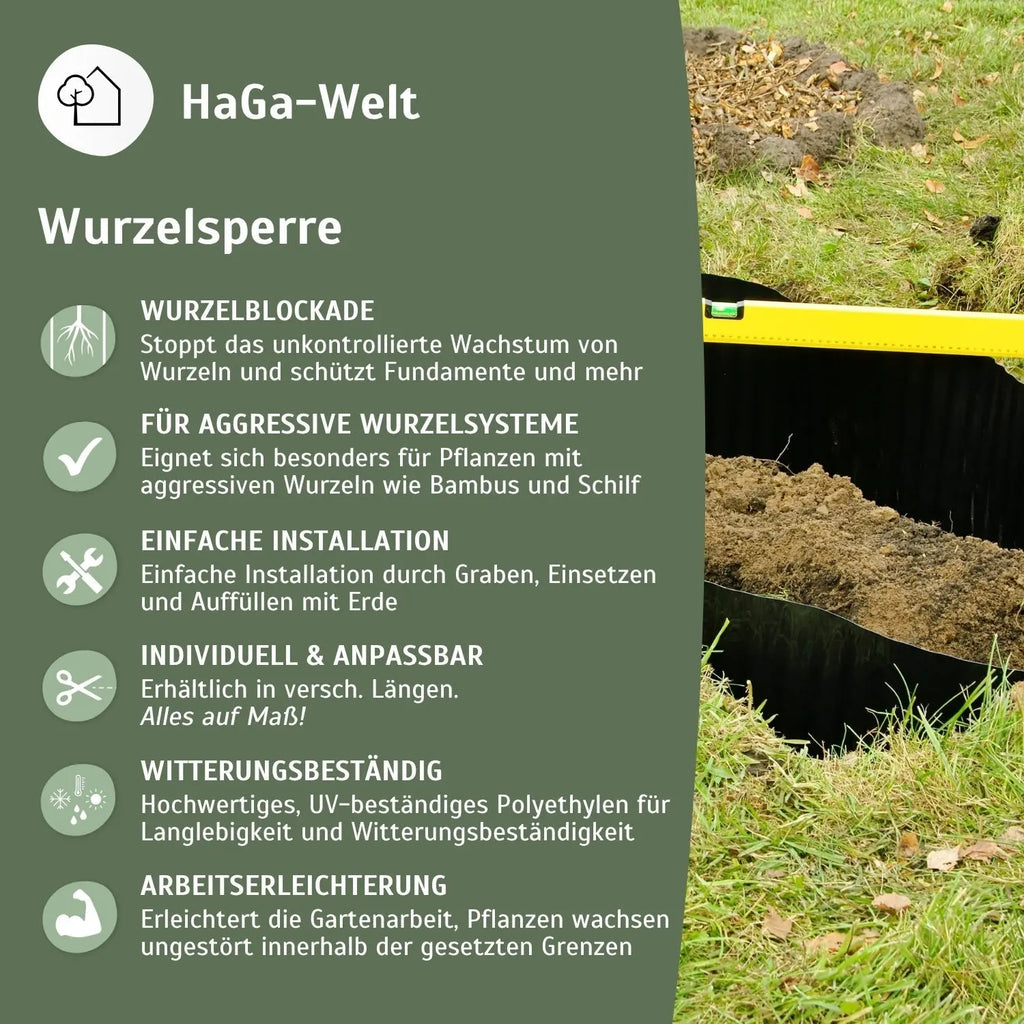 Wurzelsperre – gegen unkontrolliertes Wurzelwachstum | 60 cm Breite | Meterware