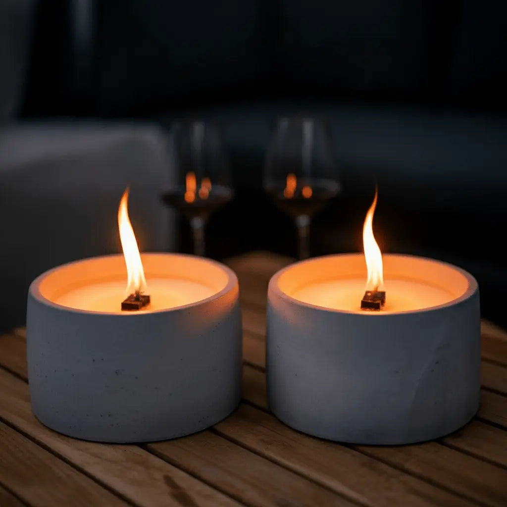 Design Dauerfeuer (2er Set) Dauerbrenner aus Beton