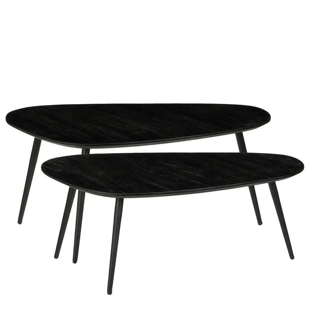 Mica Decorations Jailey Beistelltischset 2er in Schwarz – Gesamtansicht