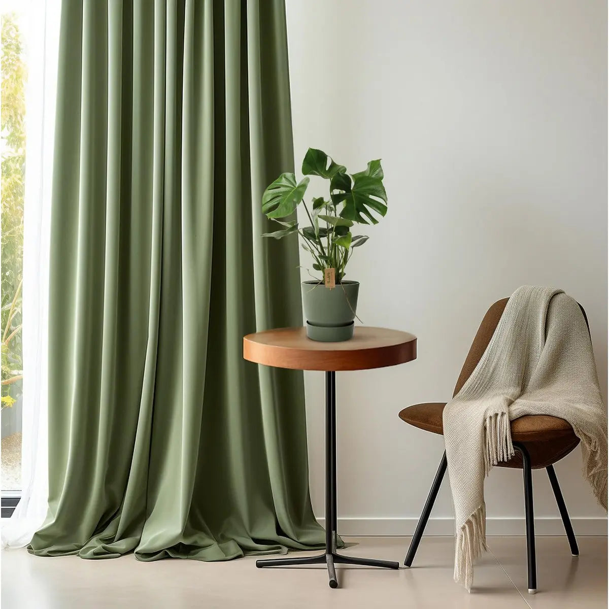 Monstera deliciosa am hellen Standort mit indirektem Licht im Wohnraum