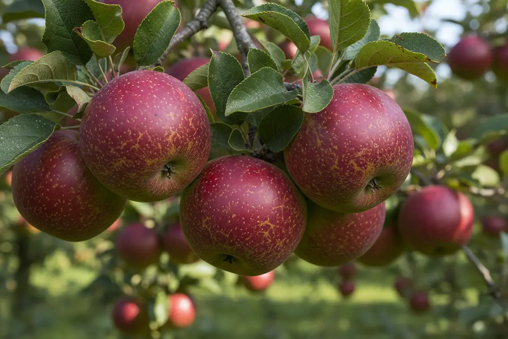 Winterapfel Roter Boskoop Apfelbaum Busch kleinbleibend saftig 2-jährig im Topf - Pille Gartenwelt