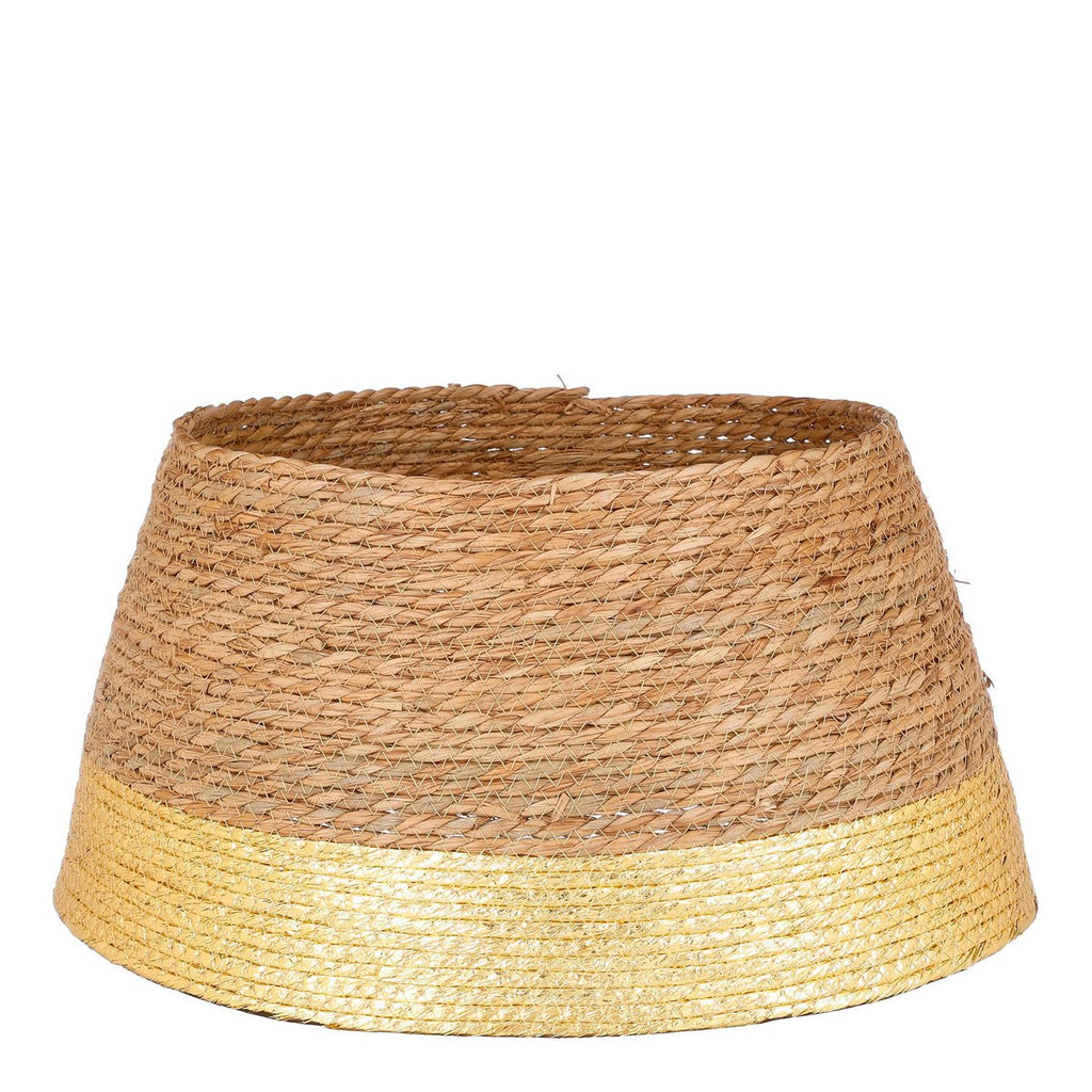 Weihnachtsbaumrock aus Seegras mit goldener Kante, Ø50 cm, H26 cm